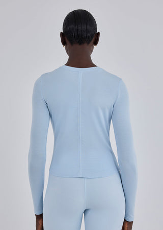 Women’s Long Sleeve Fitted Top Blue Mist