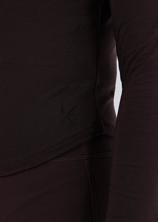 Women’s Long Sleeve Fitted Top Dark Cocoa