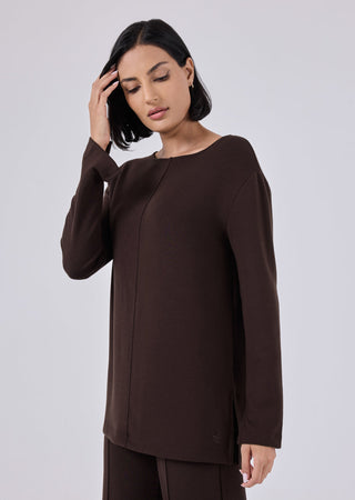 Women's Long Sleeve Top Dark Cocoa