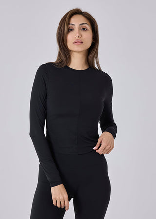 Women Skin Touch Long Sleeve Top Black