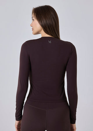 Women Skin Touch Long Sleeve Top Dark Cocoa