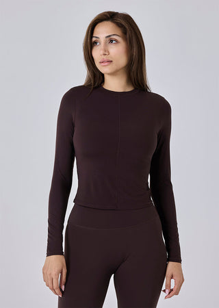 Women Skin Touch Long Sleeve Top Dark Cocoa