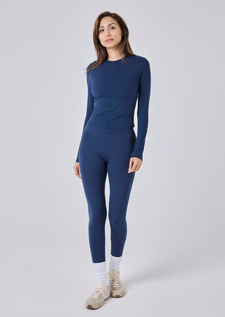 Women Skin Touch Long Sleeve Top Dark Navy