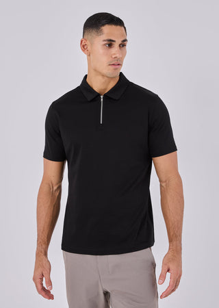Men's Half-Zip Polo Black