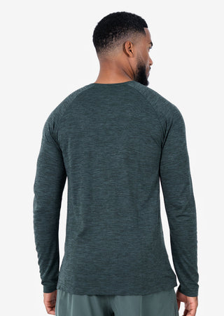 Men's Long-Sleeve Top Khaki Green Melange FINAL SALE