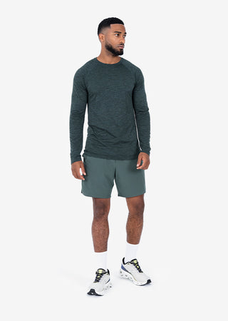 Men's Long-Sleeve Top Khaki Green Melange FINAL SALE