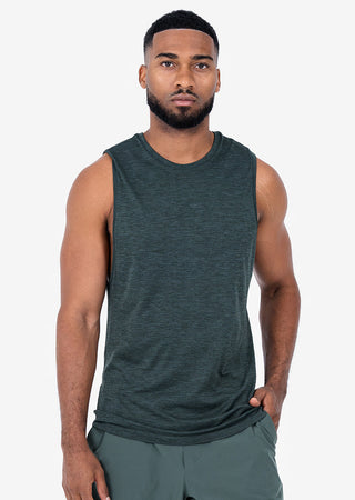 Men's Tank Khaki Green Melange FINAL SALE