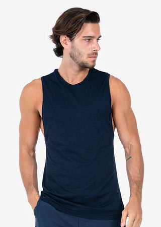 Men's Tank Navy Melange FINAL SALE