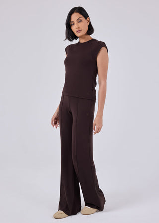 Women's Wide Leg Pants Dark Cocoa