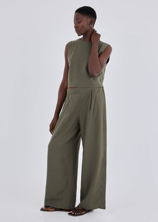 Women's Relaxed Pants Khaki Green