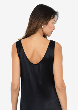 Women's Midi Dress Black Shiny FINAL SALE