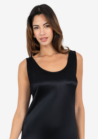 Women's Midi Dress Black Shiny FINAL SALE