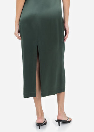 Women's Midi Dress Ivy Green Shiny FINAL SALE