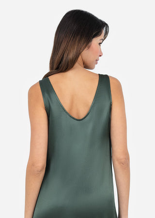 Women's Midi Dress Ivy Green Shiny FINAL SALE