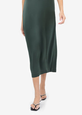 Women's Midi Dress Ivy Green Shiny FINAL SALE