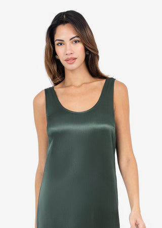 Women's Midi Dress Ivy Green Shiny FINAL SALE