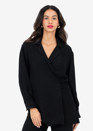 Women's Side Tie Jacket Black FINAL SALE