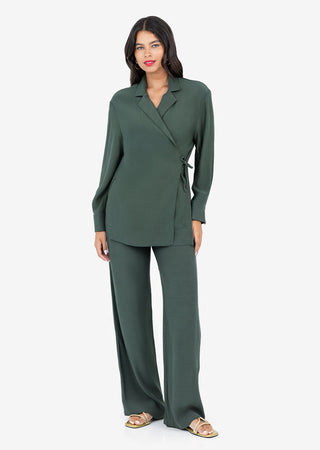 Women's Side Tie Jacket Ivy Green FINAL SALE