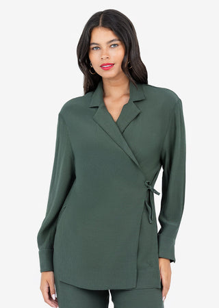 Women's Side Tie Jacket Ivy Green FINAL SALE