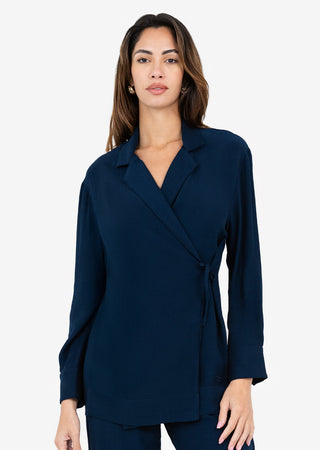 Women's Side Tie Jacket Midnight Navy FINAL SALE