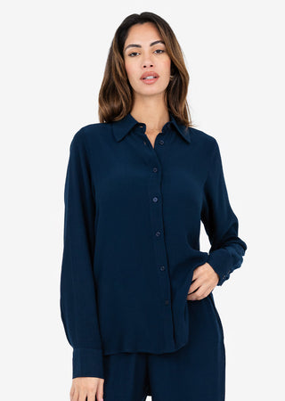 Women's Split Hem Shirt Midnight Navy FINAL SALE