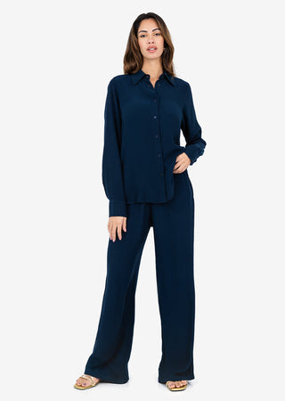 Women's Split Hem Shirt Midnight Navy FINAL SALE