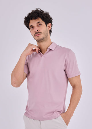 Men's Open Polo Dark Dusty Pink