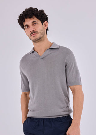 Men's Polo Silver Grey