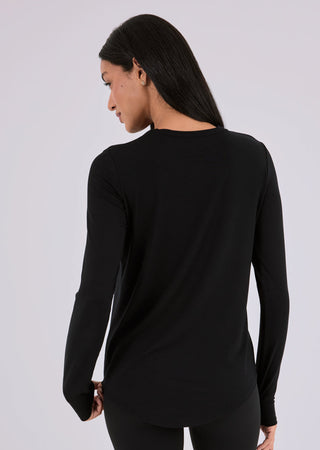 Women's Relaxed Long-Sleeve Top Black