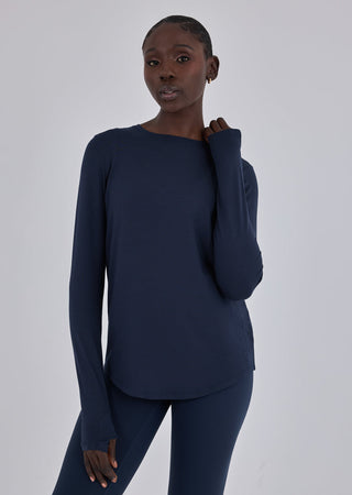 Women’s Relaxed Long Sleeve Top Dark Navy