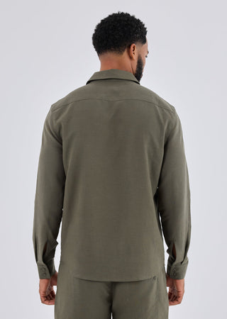 Men's Shirt Long Sleeve Khaki Green