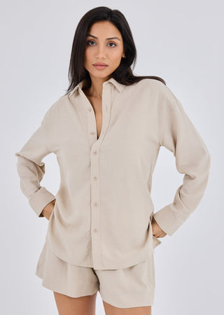 Women's Long Sleeve Shirt Light Beige'