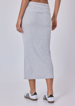 Women's Fold Waist Skirt Grey Marl