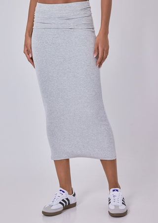 Women's Fold Waist Skirt Grey Marl