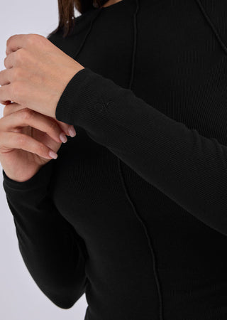 Women's Slash Neck Top Black