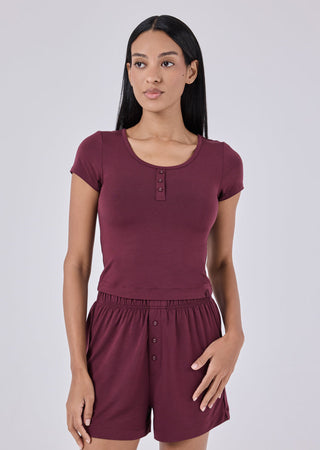 Women's Tee Dark Burgundy