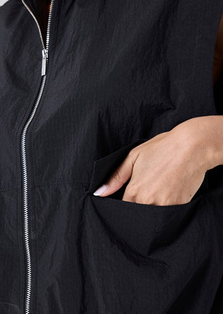 Women's Sleeveless Bomber Jacket Black