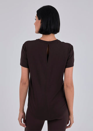 Women’s Split Back Tee Dark Cocoa