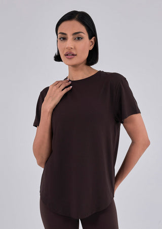 Women’s Split Back Tee Dark Cocoa