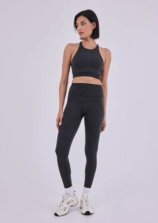 Women's Cross Back Bra Dark Grey Marl