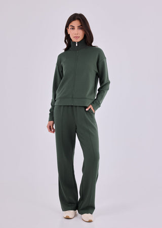 Women's Straight Leg Short Length Pants Green Forest