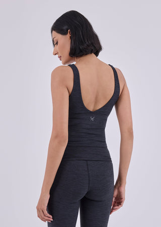 Women's V Neck Tank Dark Grey Marl