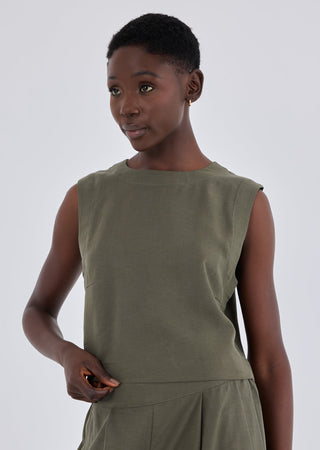 Women's Relaxed Tank Khaki Green