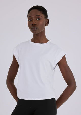 Women’s Ruched Side Tank White