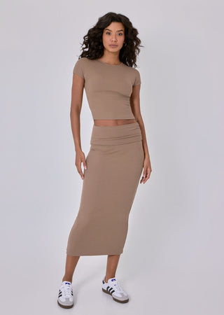 Women's Cap Sleeve Top Walnut