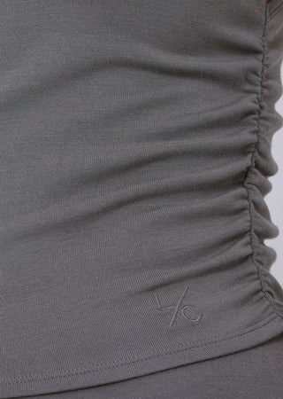 Women's Ruched Top Pebble Grey