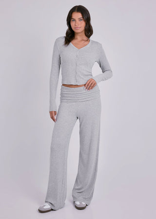 Women's V-Neck Cardigan Grey Marl