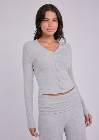 Women's V-Neck Cardigan Grey Marl