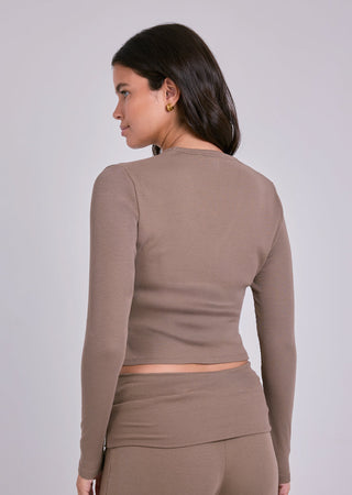 Women's V-Neck Cardigan Walnut