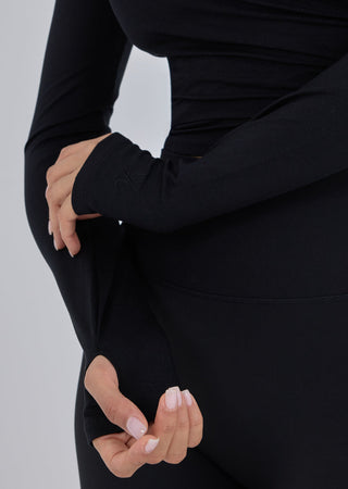 Women’s Aloe Wrap Top Black